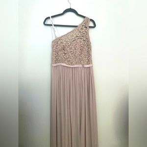 Davids Bridal long one shoulder Bridesmaid Dress